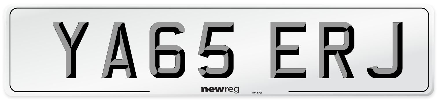 YA65 ERJ Number Plate from New Reg